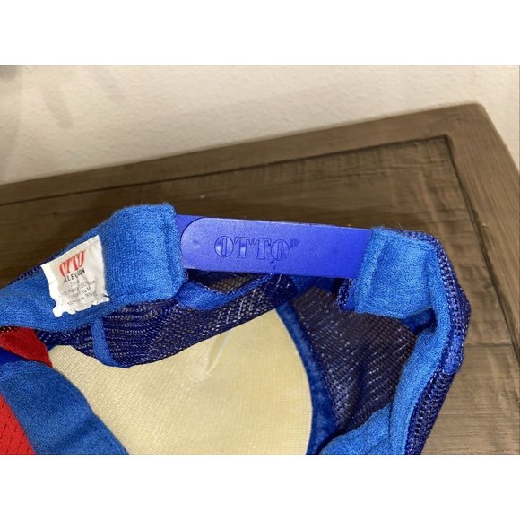 VTG SNAPBACK TRUCKER HAT RED WHITE BLUE WAVES OTTO COLLECTION - Picture 7 of 8